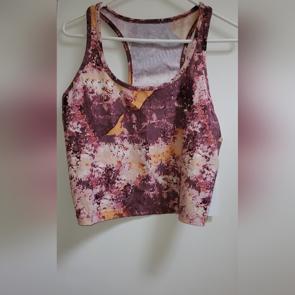 Calvin Klein Performance Printed Racerback Cropped Tank Top - Picture 4 of 6